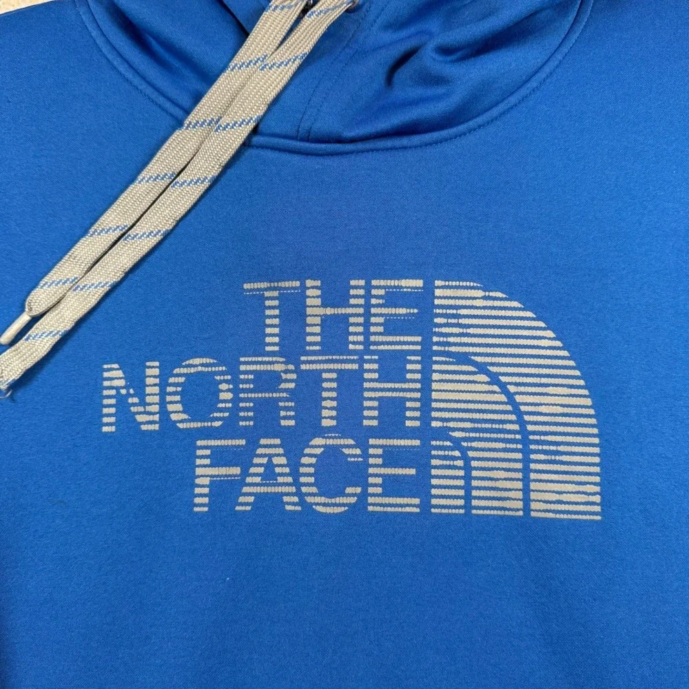 The North Face Mens Blue Hoodie Fleece Pullover Logo Graphic‎ Size Large